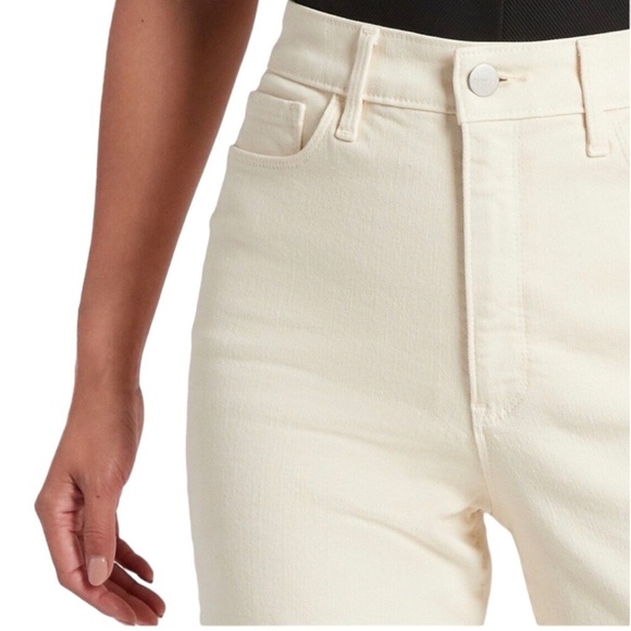 ATHLETA Skulptek Straight Leg High Waist Ankle Cropped Jeans in Ivory Size 8 - Picture 6 of 7